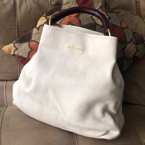 💕MIU MIU wooden Handle goddess Hobo💕